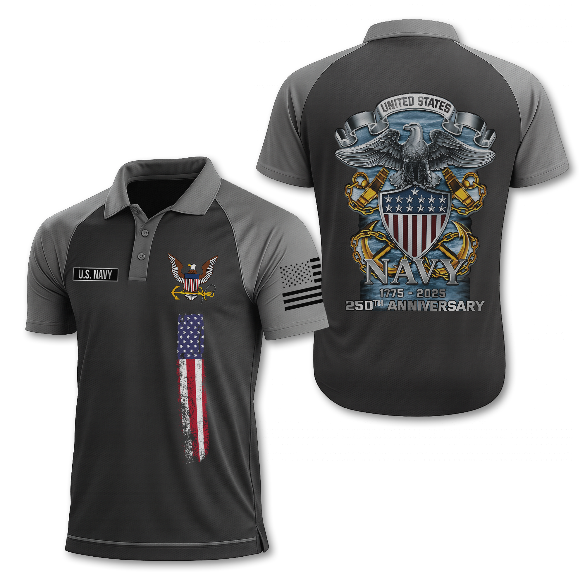 Navy 250th Anniversary Polo Shirt