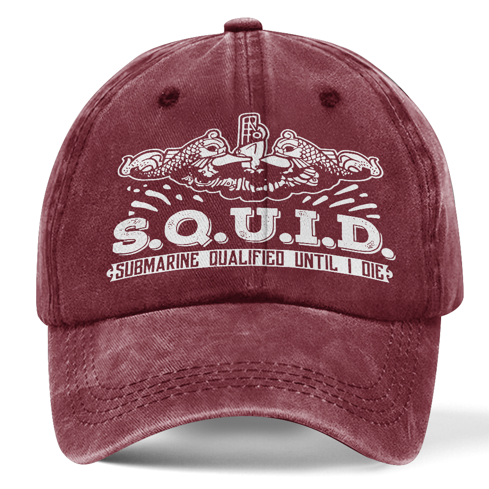Navy Submarine SQUID Washed Cap
