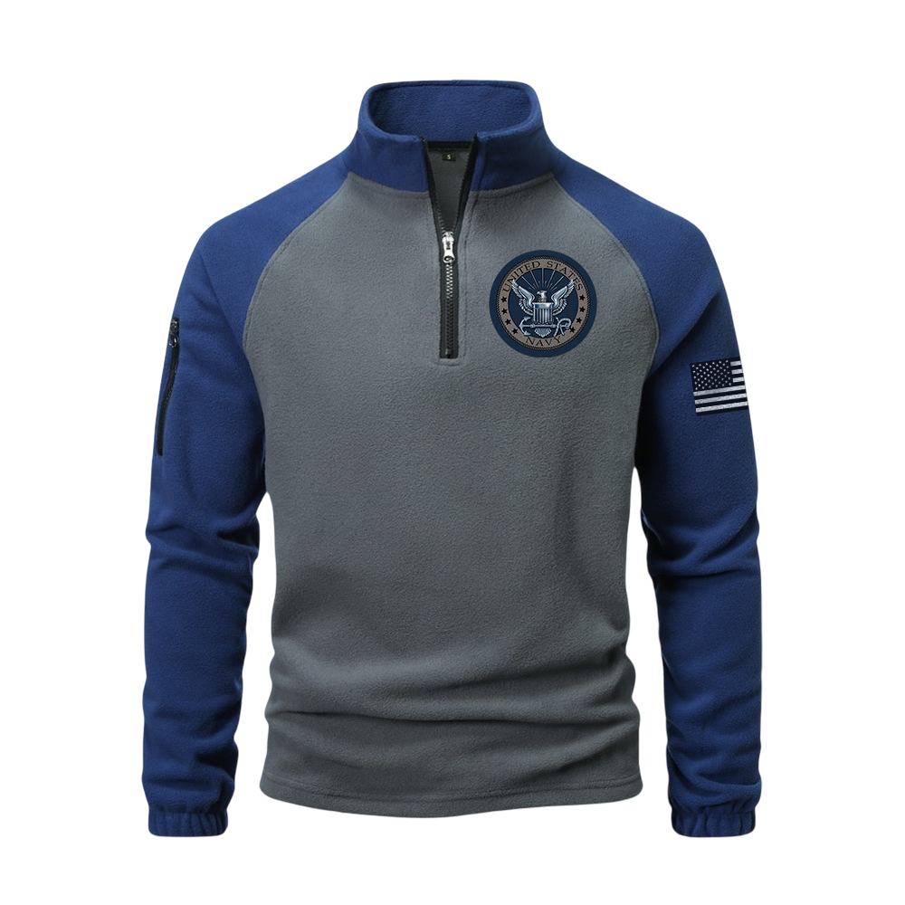 Navy Honor Courage Commitment Half-Zip Raglan Sweatshirt