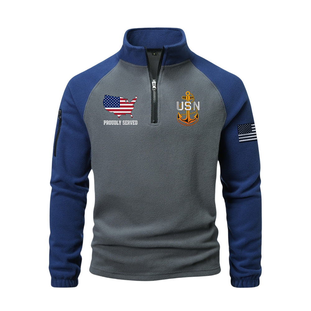 Navy I Walked The Walk In Dungarees Half-Zip Raglan Sweatshirt