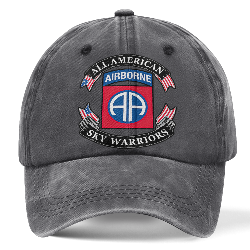82nd Airborne Sky Warriors Washed Cap