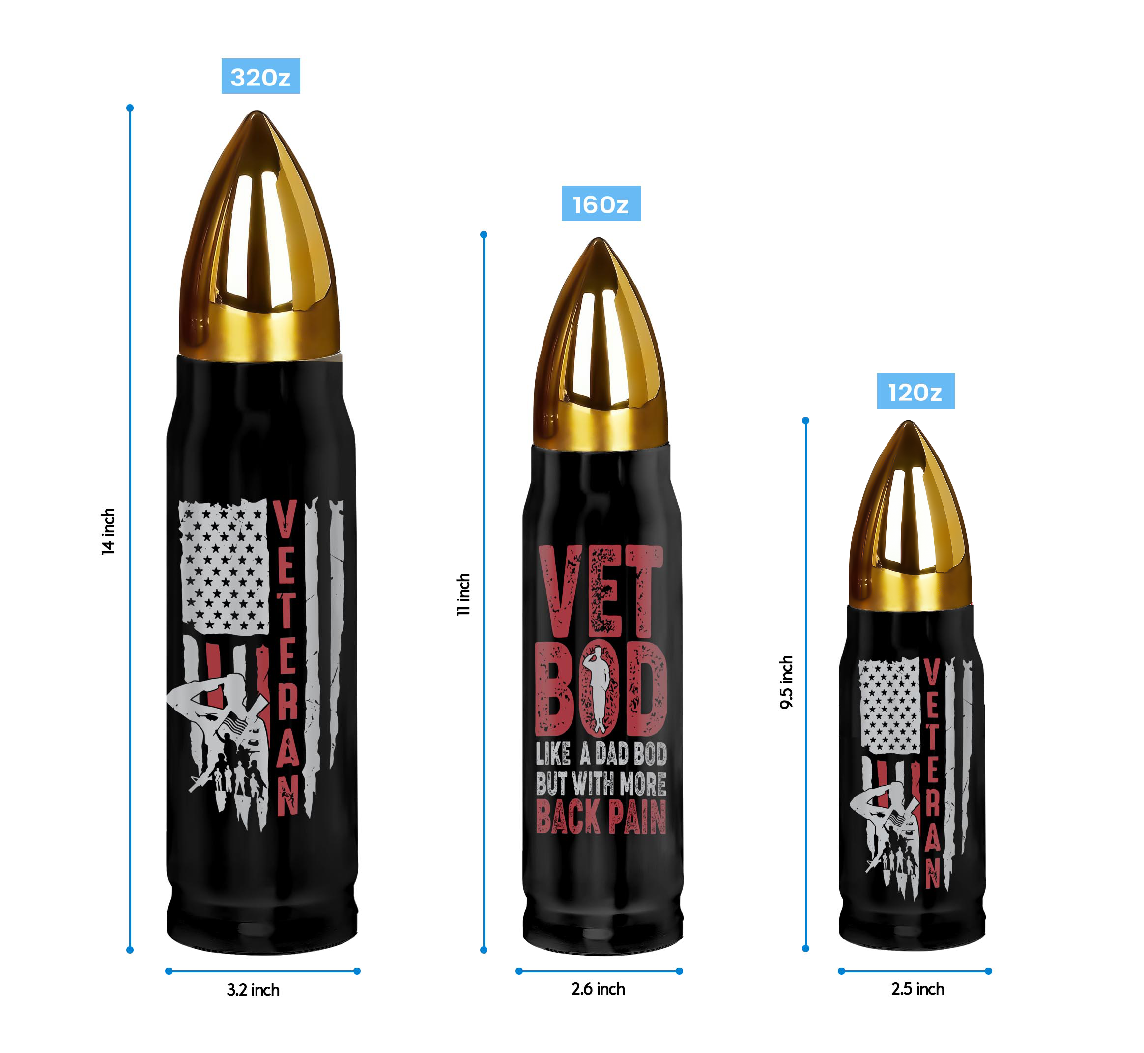 Vet Bod Like A Dad Bod Bullet Tumbler