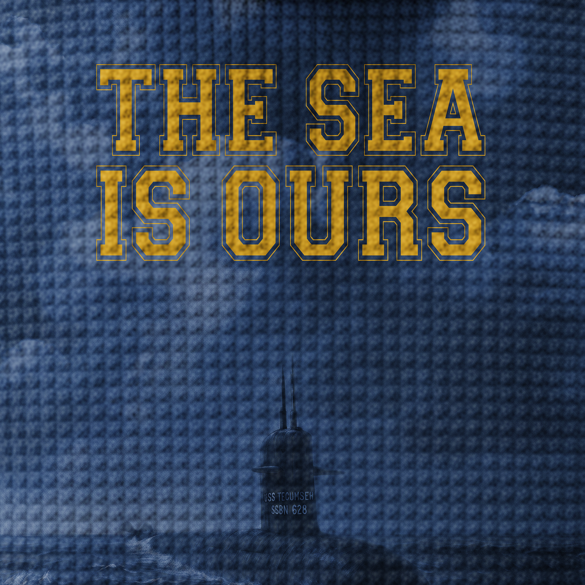 Personalizable Navy Submarine Quarter Zip Waffle Hoodie