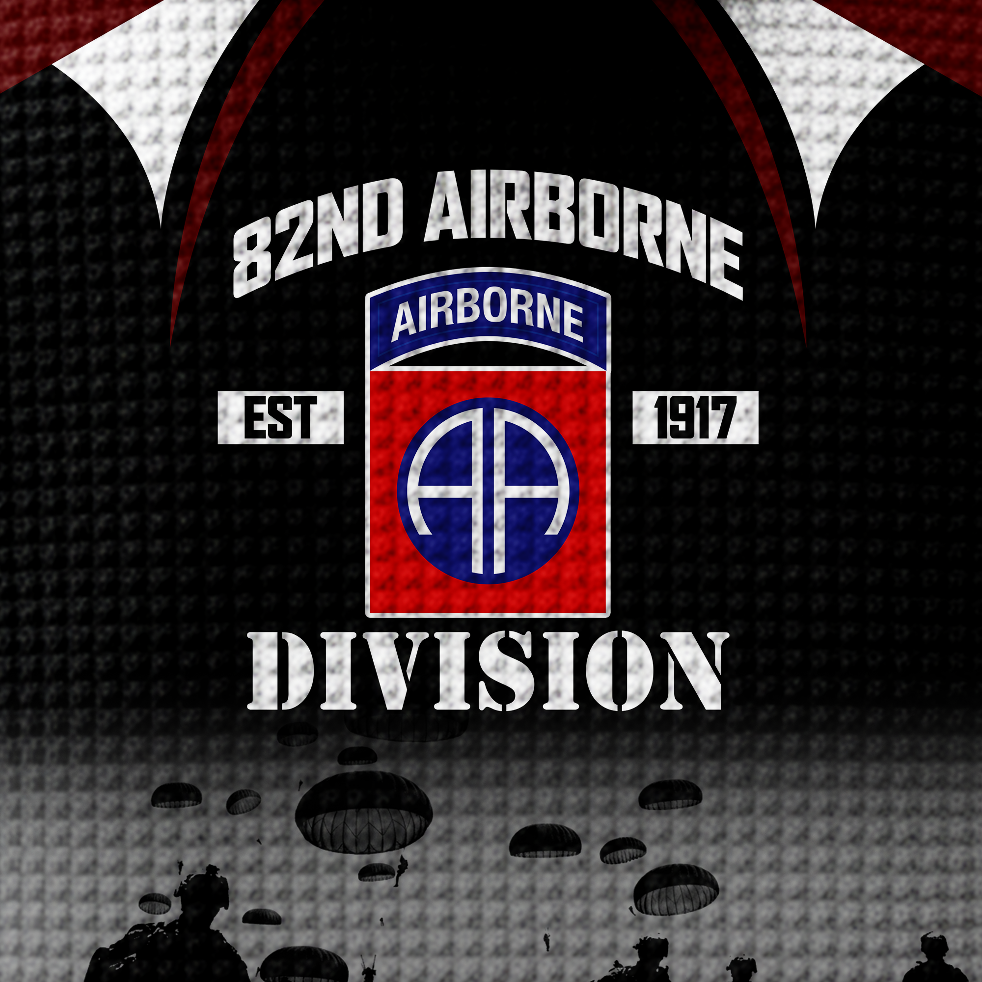 82nd Airborne Division Quarter Zip Waffle Hoodie