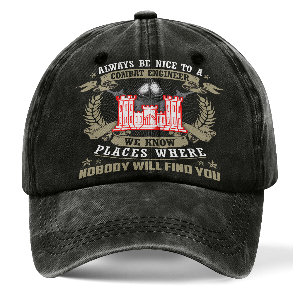 Personalizable Combat Engineer Washed Cap