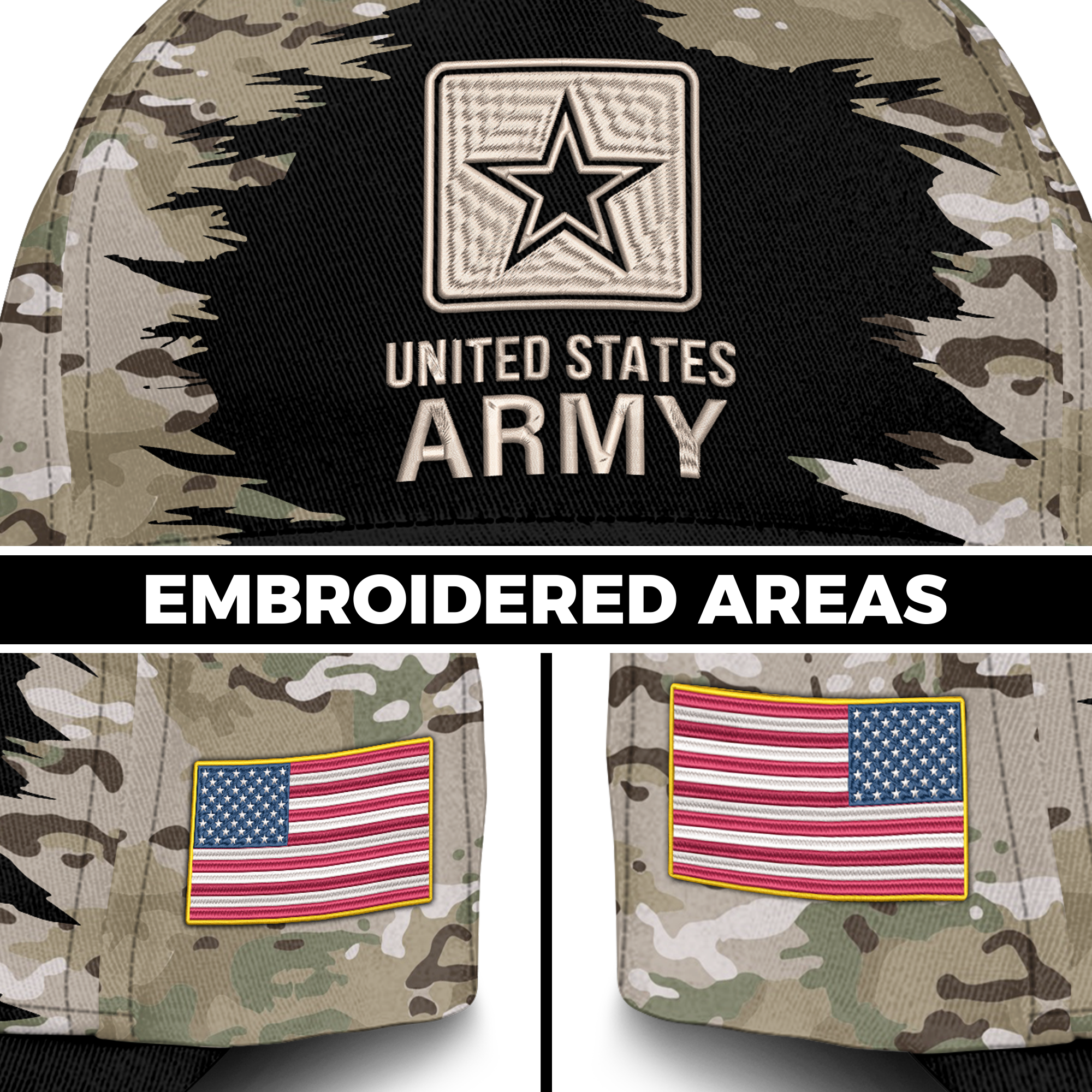 Army 250th Anniversary Embroidered & Printed Cap