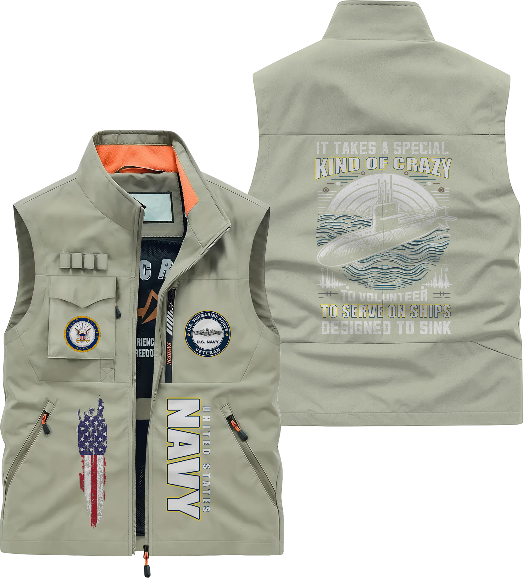 Navy Submarine Serve On Ships Designed To Sink Pocket Vest
