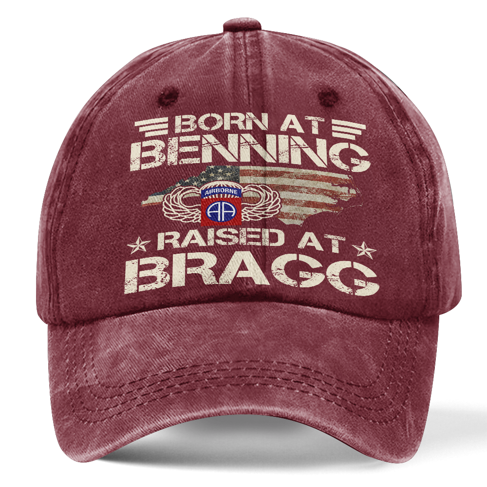 82nd Airborne Born At Benning Washed Cap