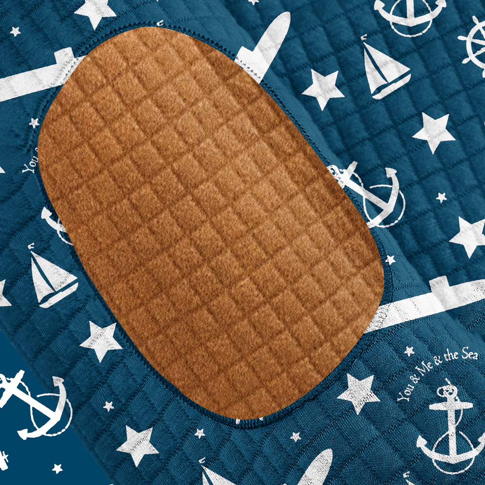 Navy Submarine Waffle Stand Collar Sweatshirt