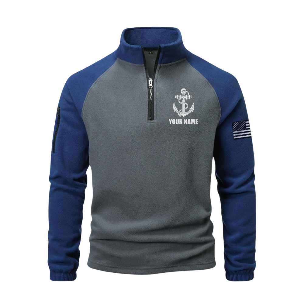 Personalizable Navy Snipes Half-Zip Raglan Sweatshirt