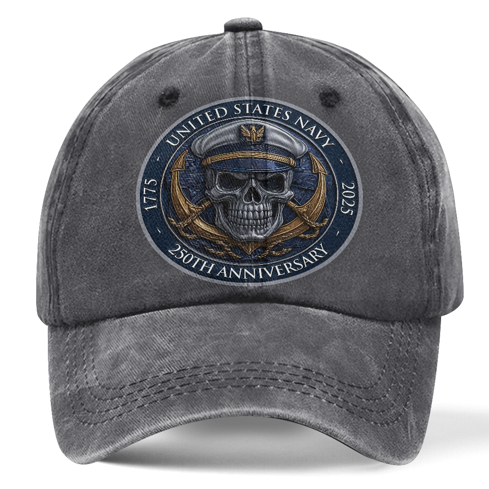 Navy 250th Anniversary Washed Cap