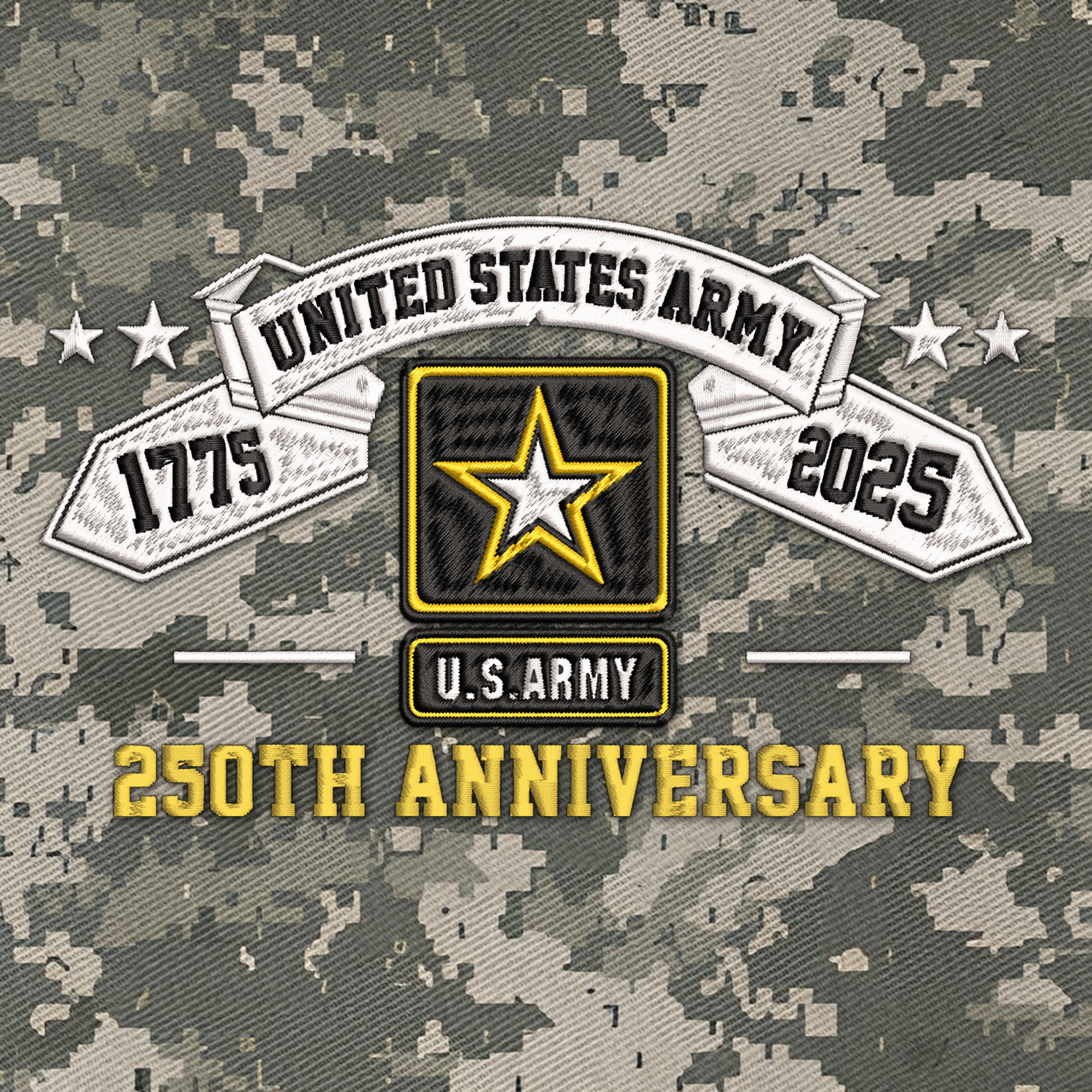 Army 250th Anniversary Embroidered & Printed Cap
