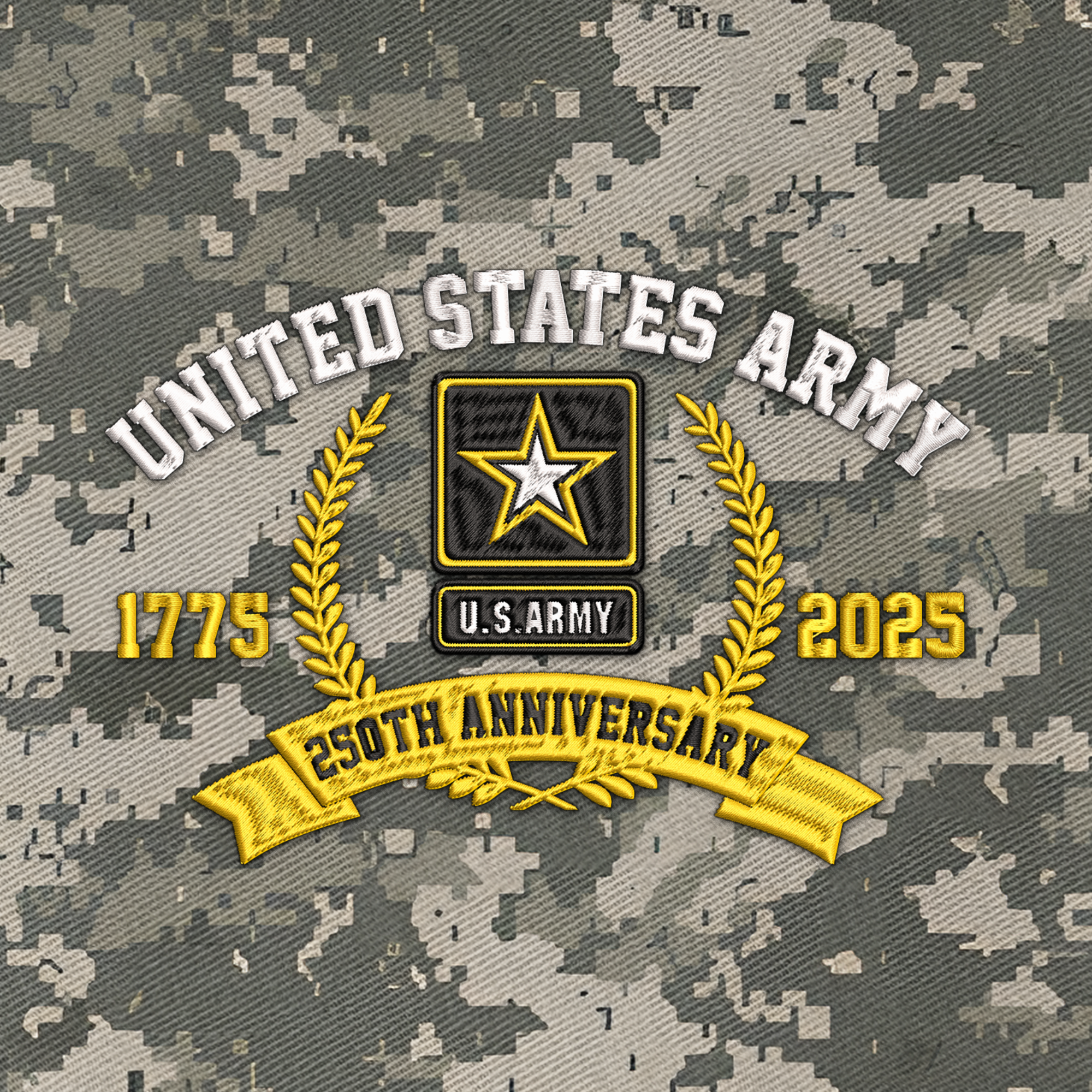 Army 250th Anniversary Embroidered & Printed Cap