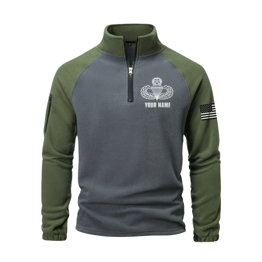 Personalizable Airborne Duty Honor Country Half-Zip Raglan Sweatshirt