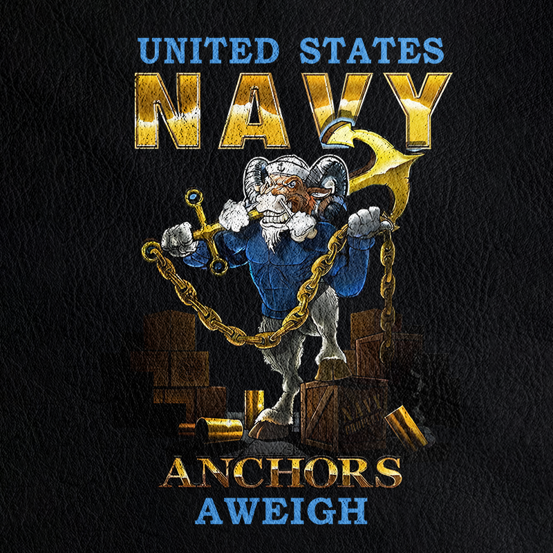 Navy Anchors Aweigh Leather Jacket