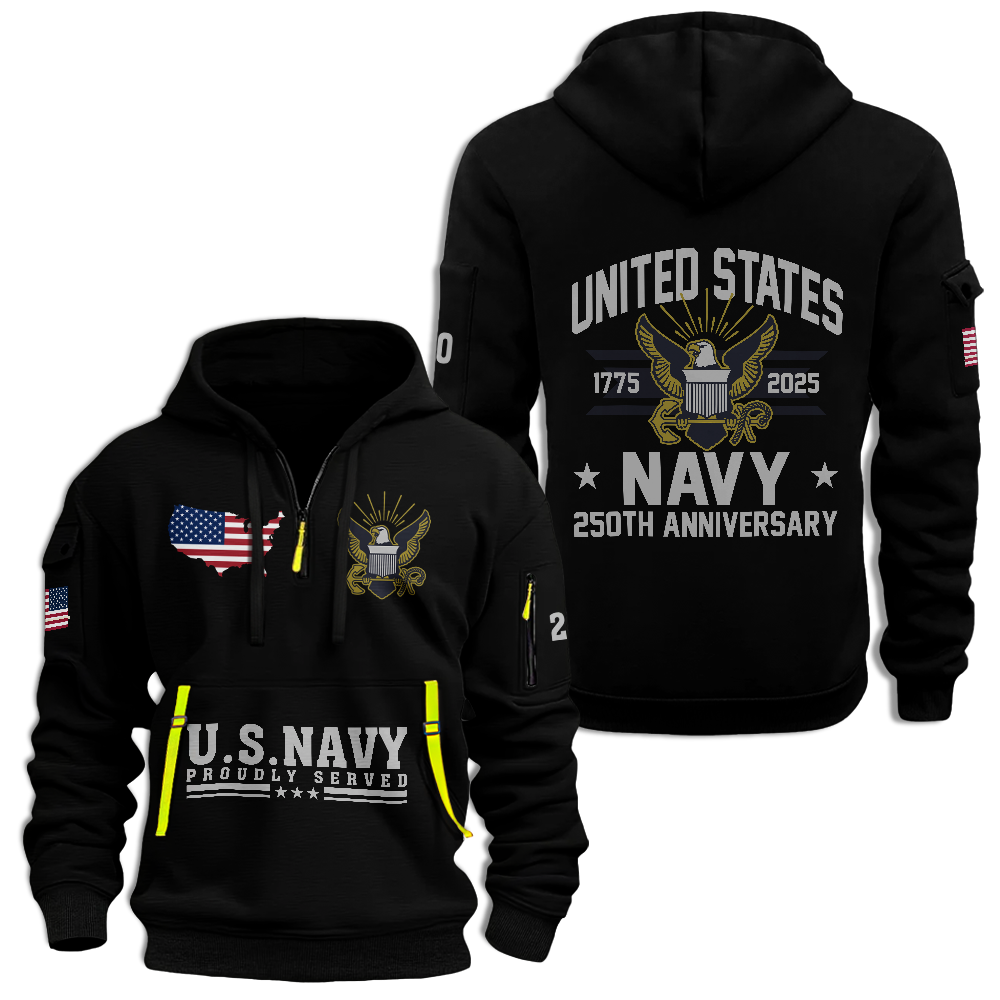 Navy 250th Anniversary Quarter Zip Hoodie
