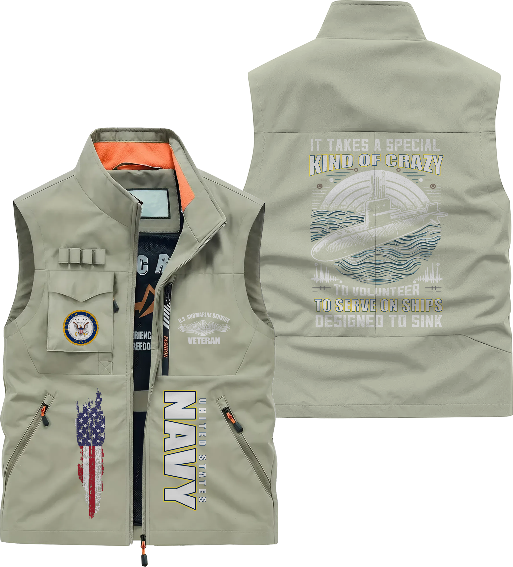 Navy Submarine Serve On Ships Designed To Sink Pocket Vest