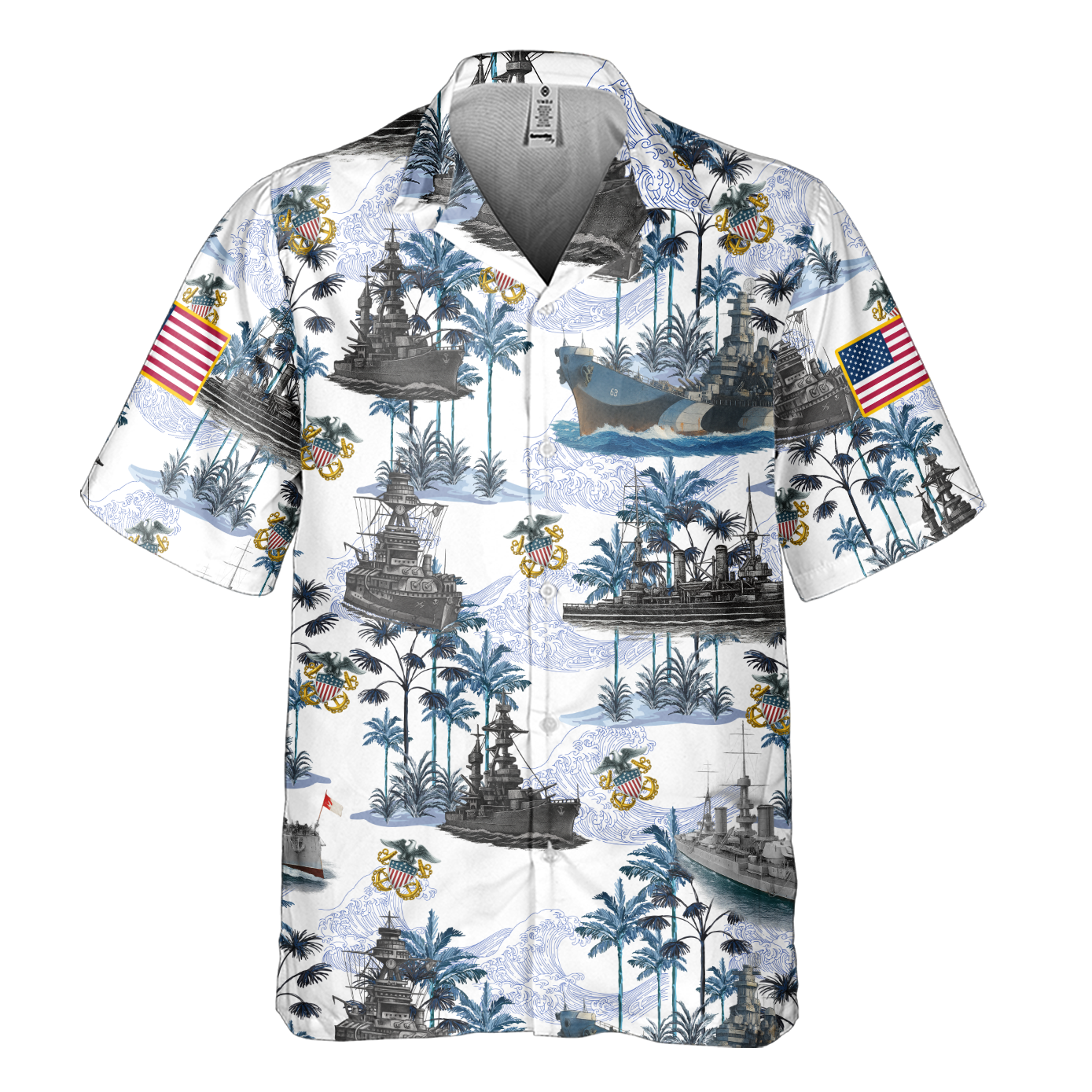 Navy Tropical Cuban Shirt