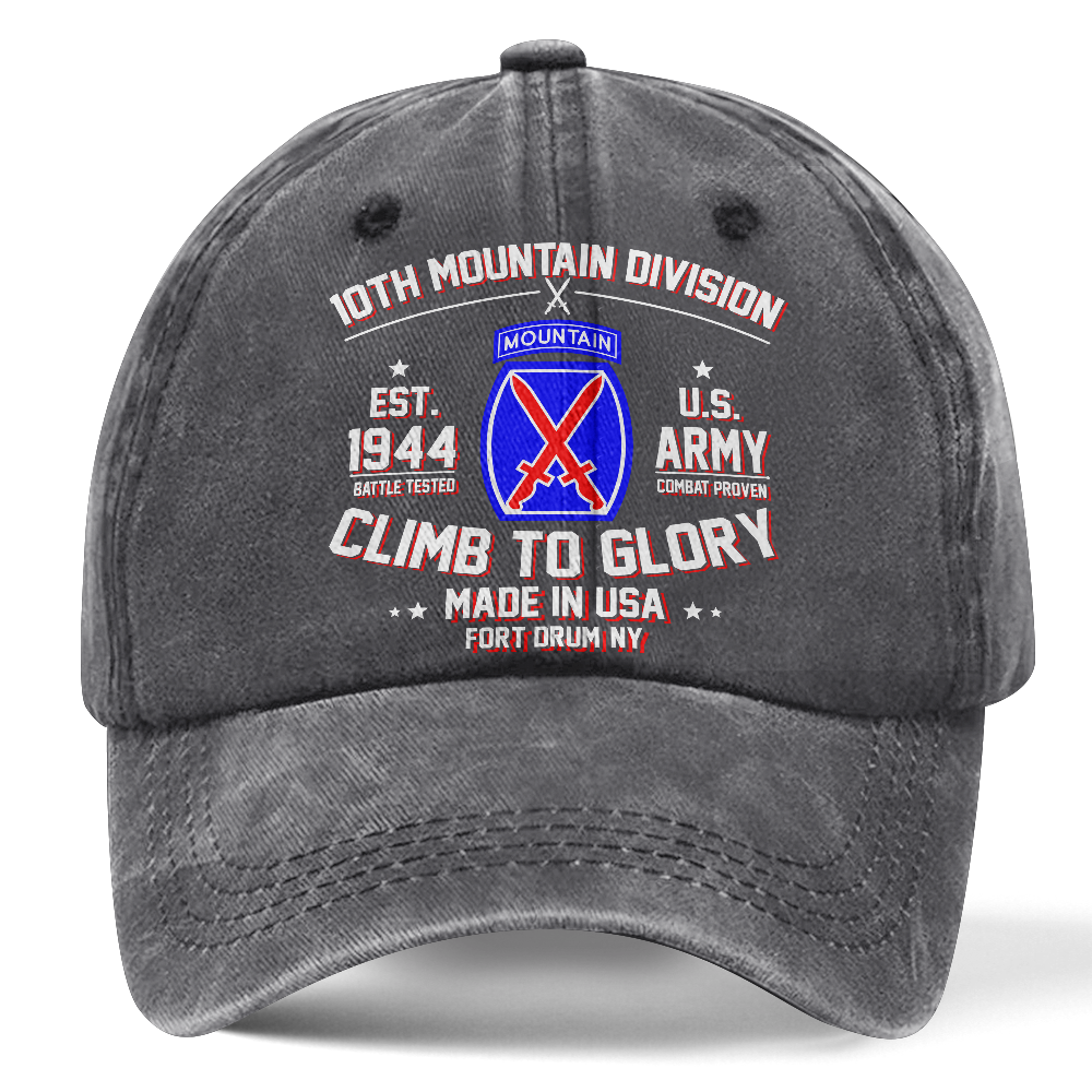 Personalizable Army 10th Mountain Division Washed Cap