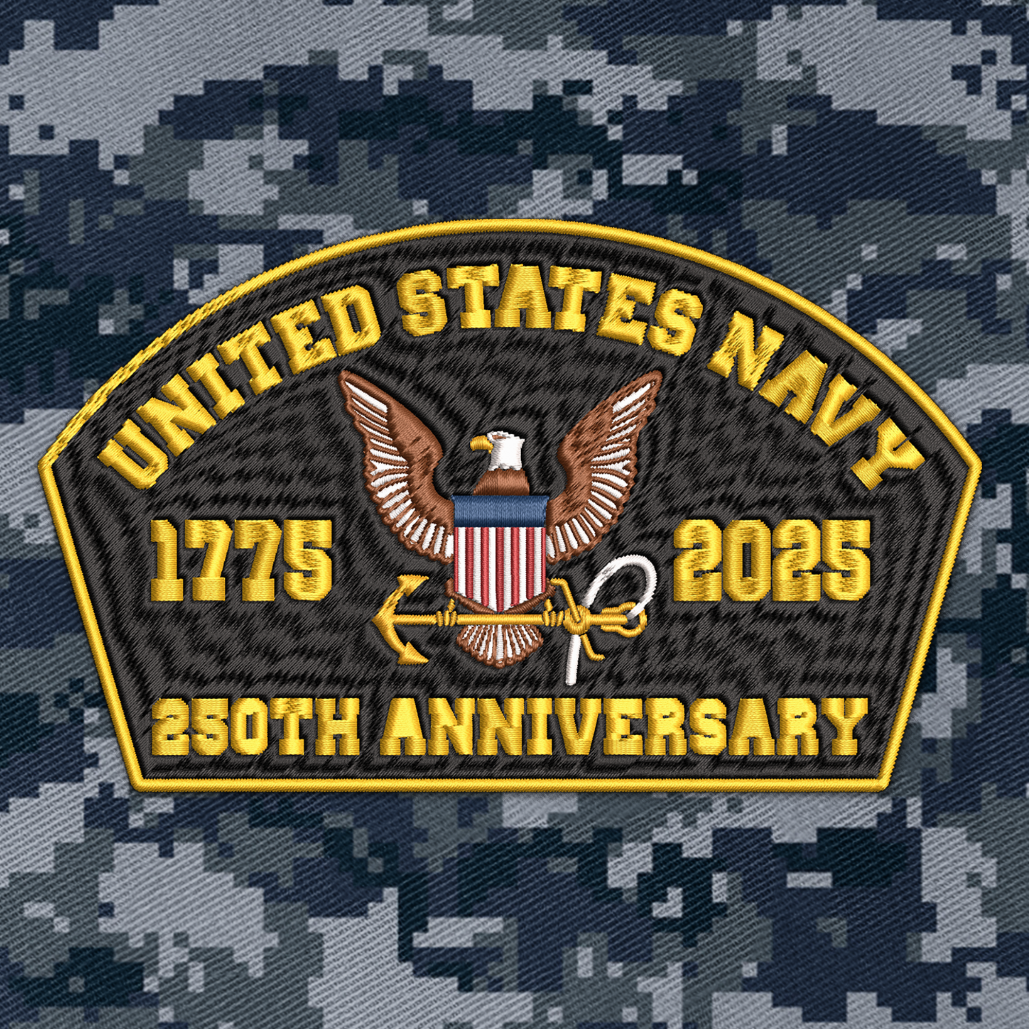 Navy 250th Anniversary Embroidered & Printed Cap
