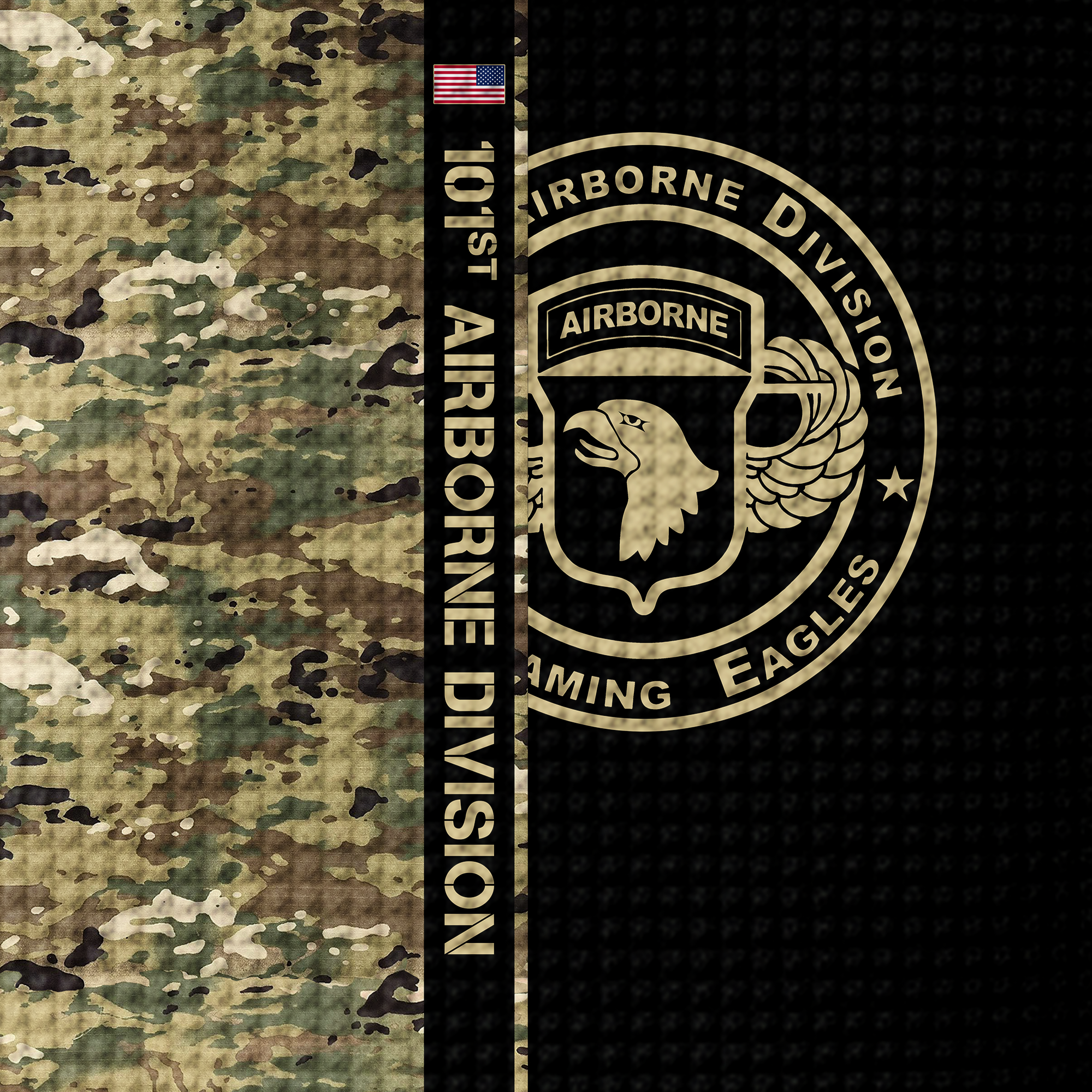 101st Airborne Screaming Eagles Quarter Zip Waffle Hoodie