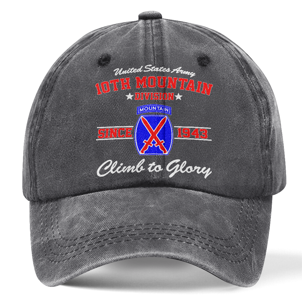 Personalizable Army 10th Mountain Division Washed Cap