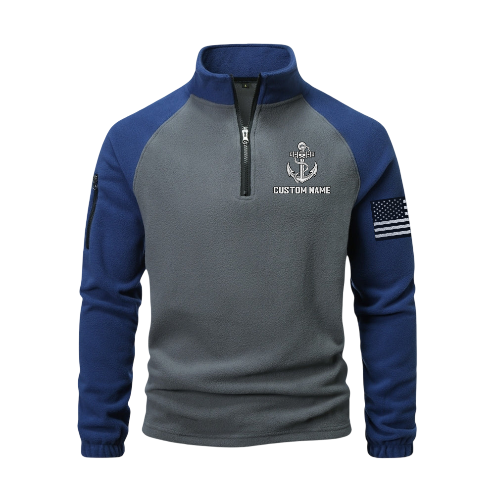 Personalizable Navy Snipes Half-Zip Raglan Sweatshirt