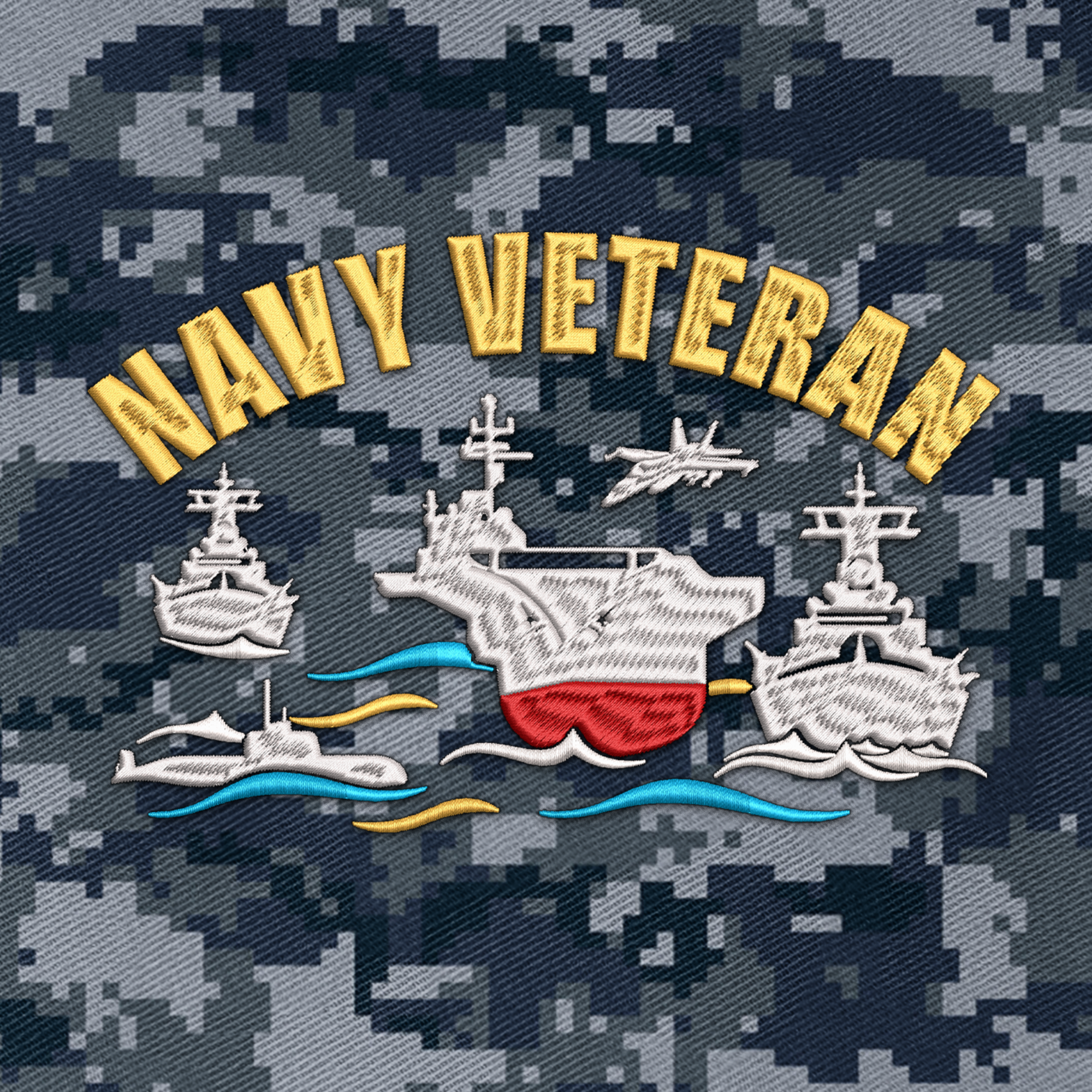 Navy Veteran Embroidered & Printed Cap