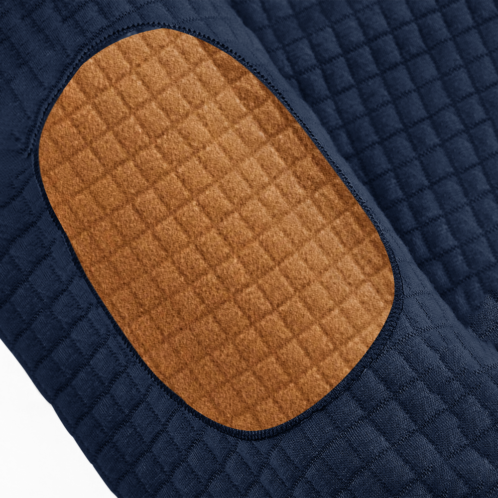 Navy Submarine Waffle Stand Collar Sweatshirt