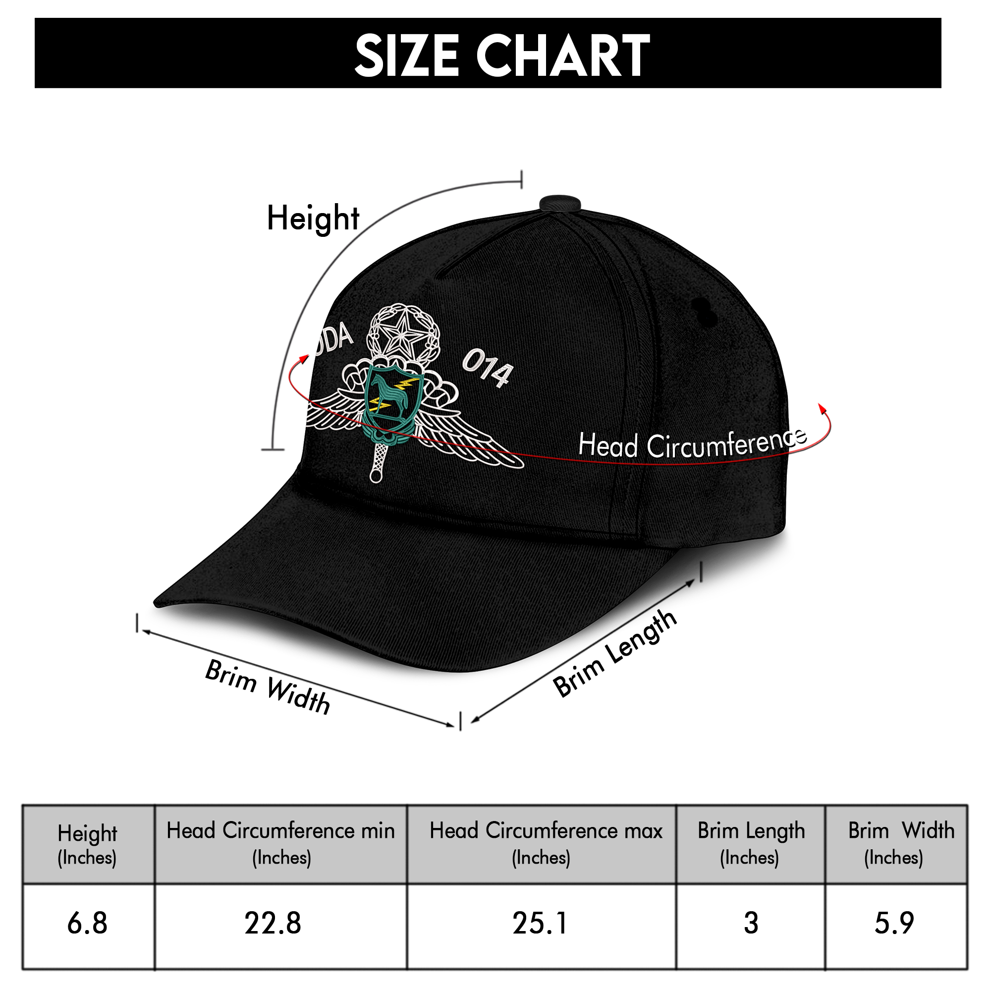 U.S Army ODA 014 Embroidered & Printed Cap