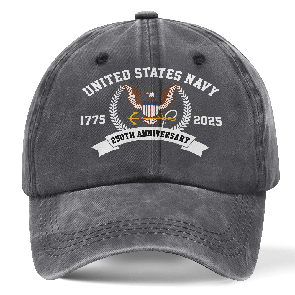 Navy 250th Anniversary Washed Cap