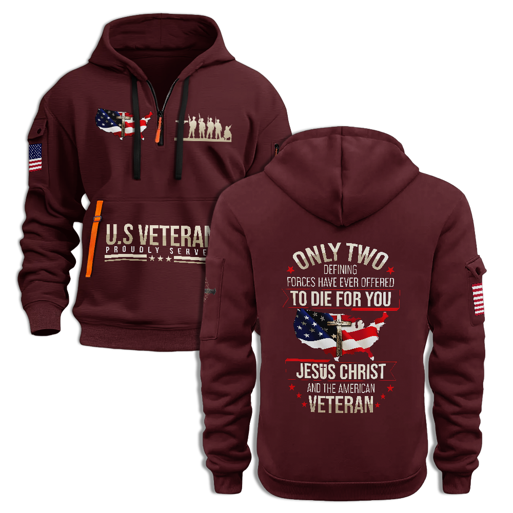 Jesus Christ And The American Veteran Quarter Zip Hoodie