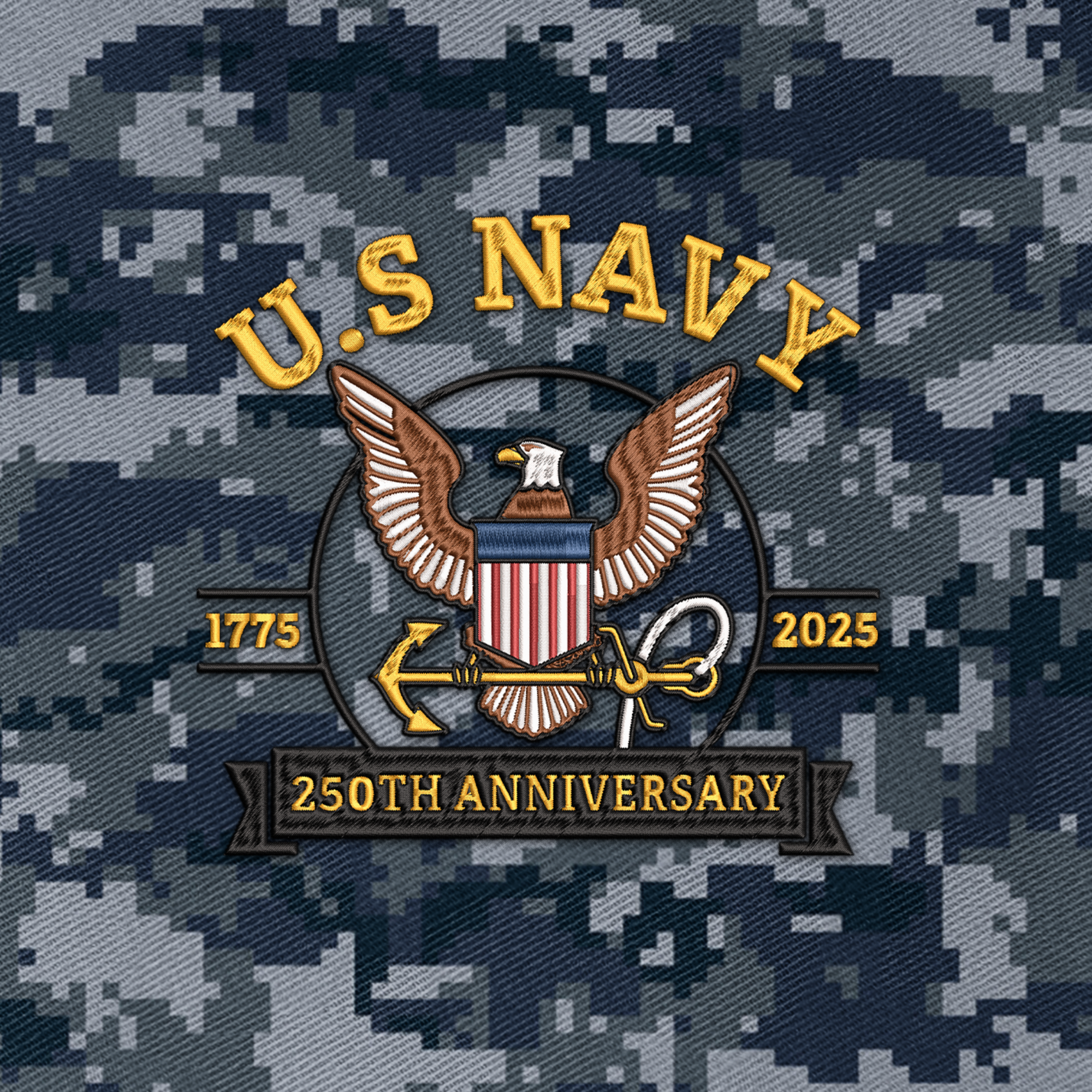 Navy 250th Anniversary Embroidered & Printed Cap