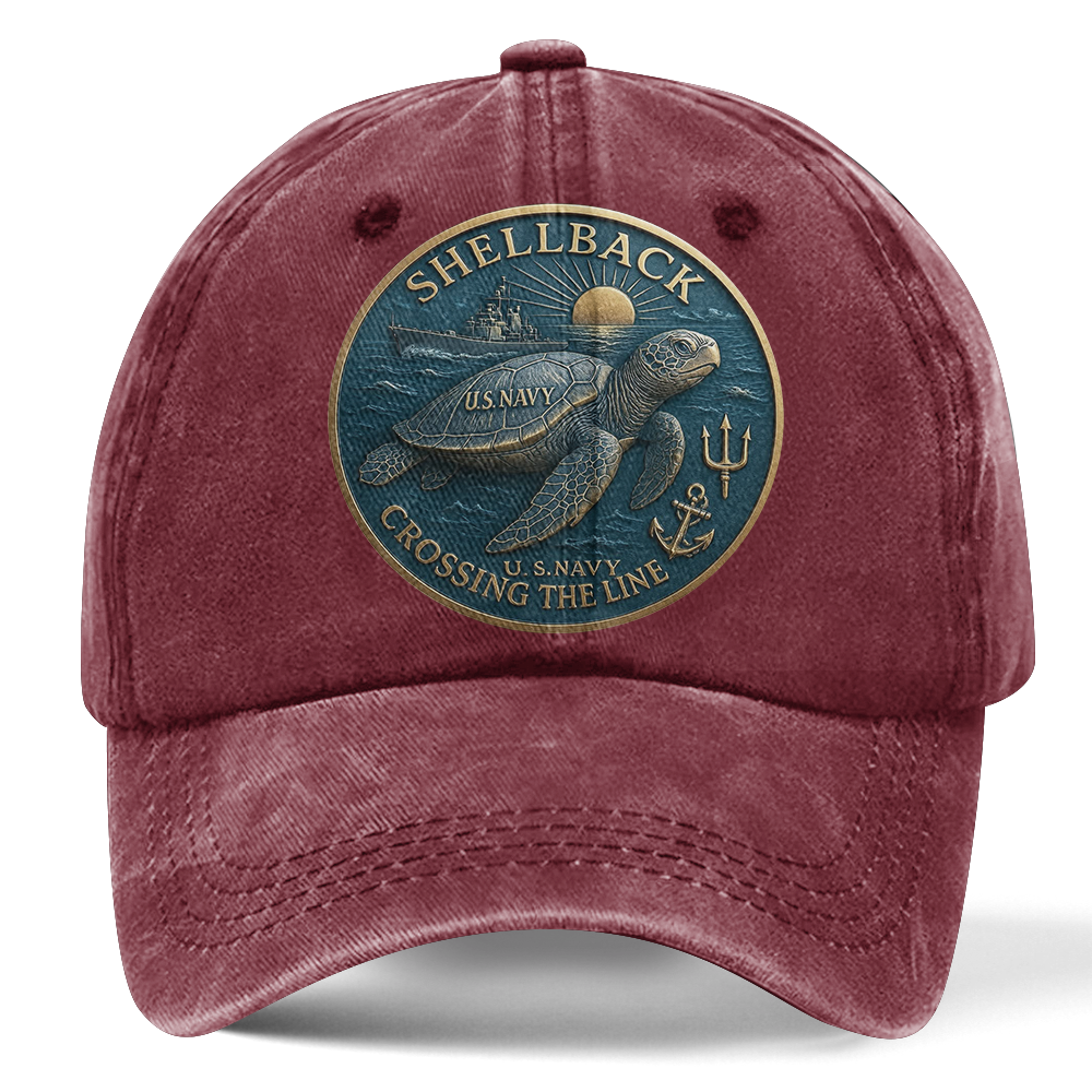 Personalizable Navy Shellback Washed Cap