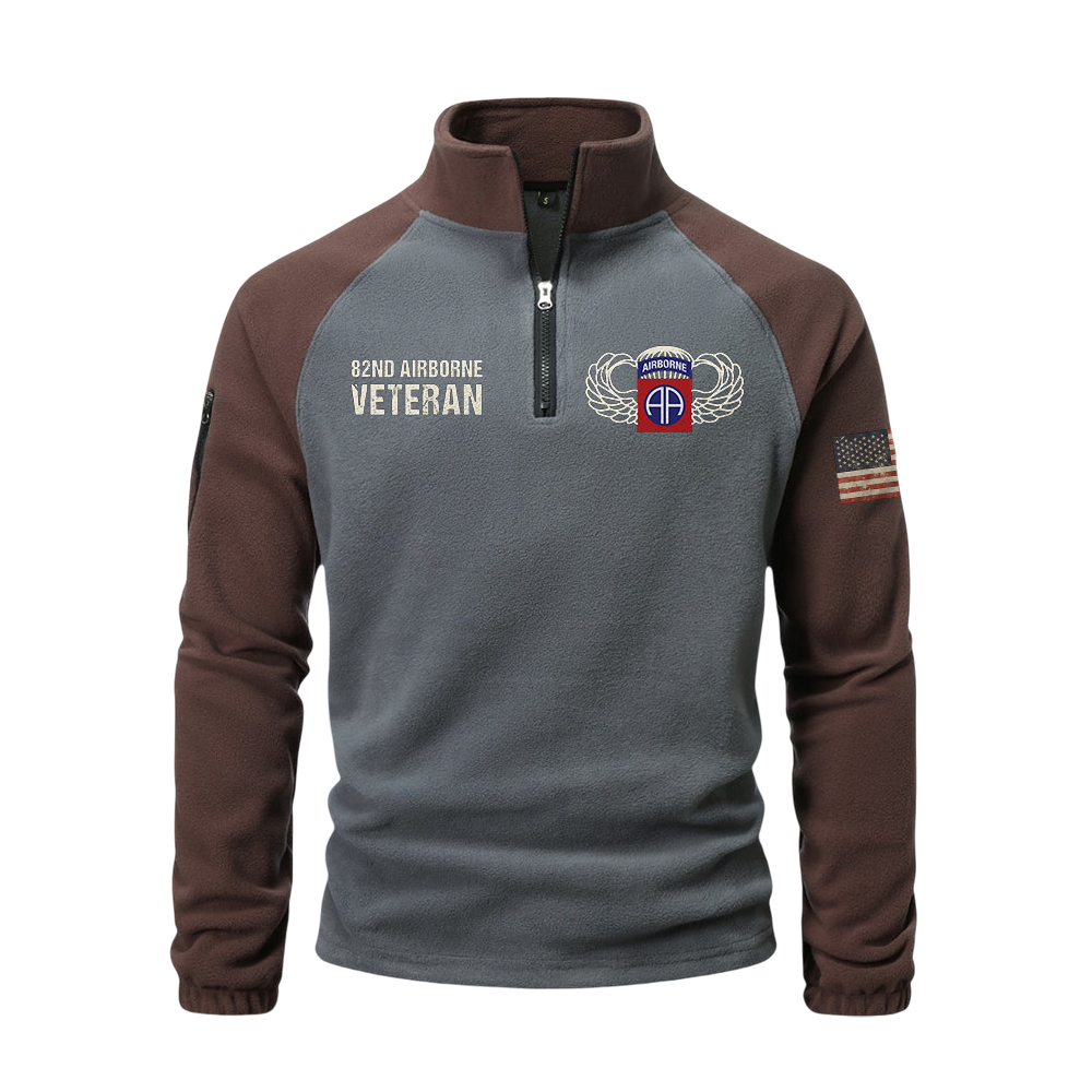 82nd Airborne Born At Benning Half-Zip Raglan Sweatshirt