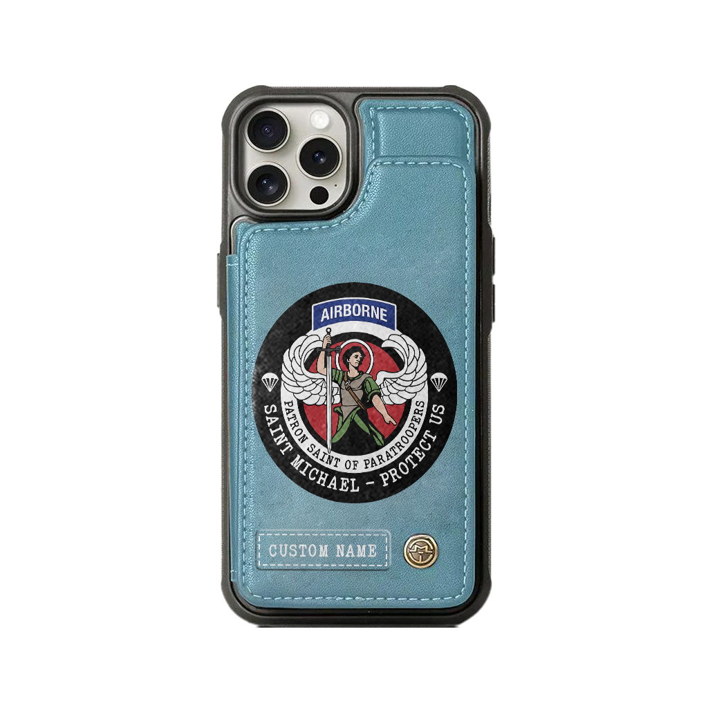 Personalizable Saint Michael Patron Of Paratroopers Wallet Phone Case