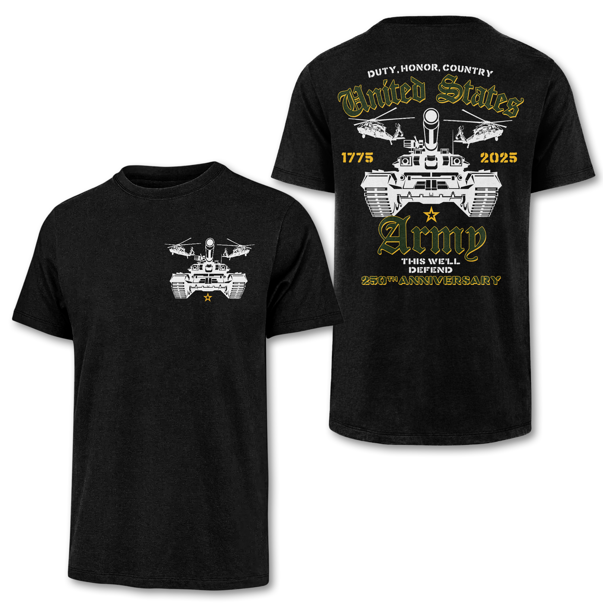 Army 250th Anniversary Double Sided Classic T-shirt