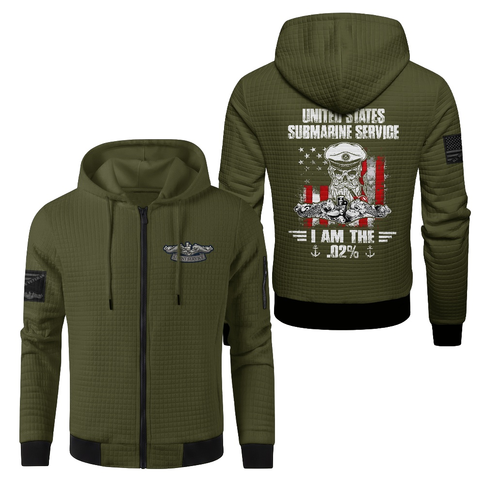 Navy Submarine I'm The .02% Waffle Hooded Jacket