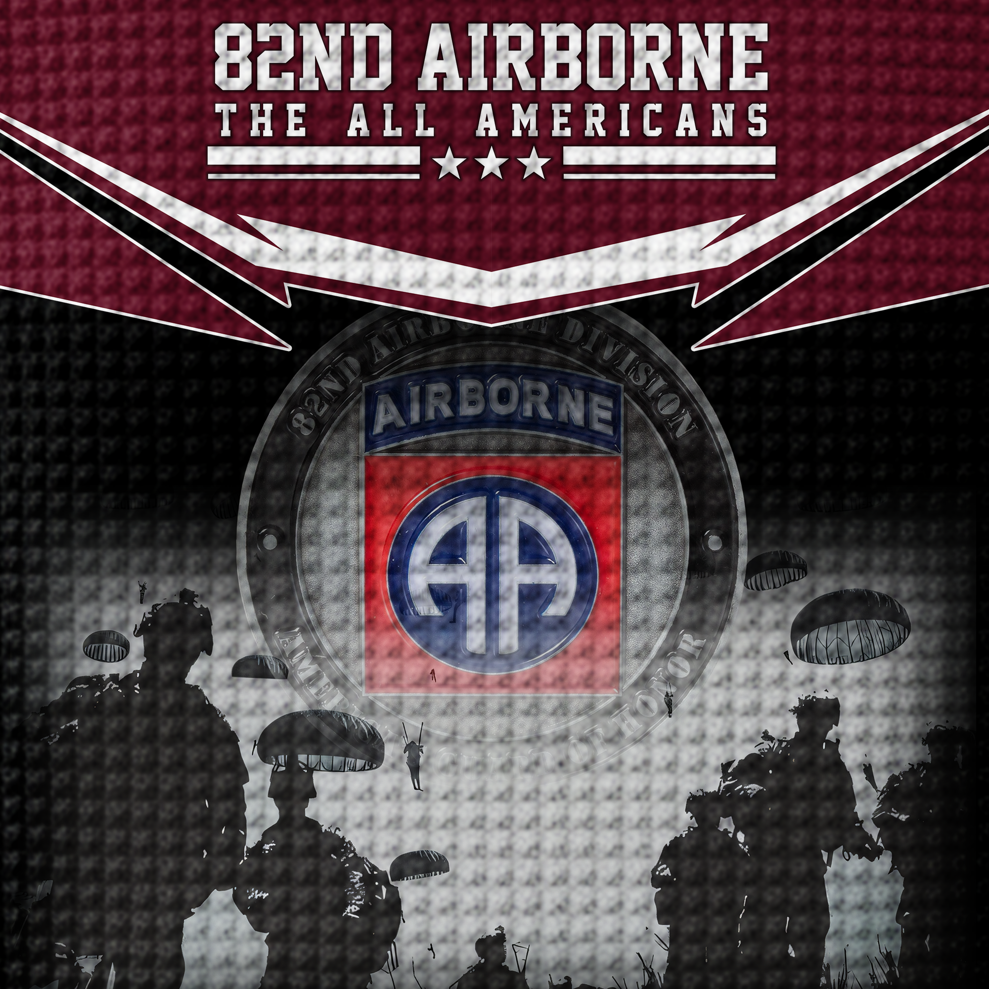 82nd Airborne Division The All Americans Quarter Zip Waffle Hoodie