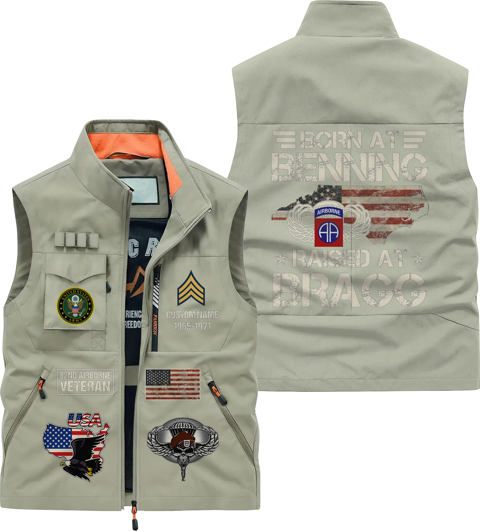 Personalizable 82nd Airborne Born At Benning Pocket Vest