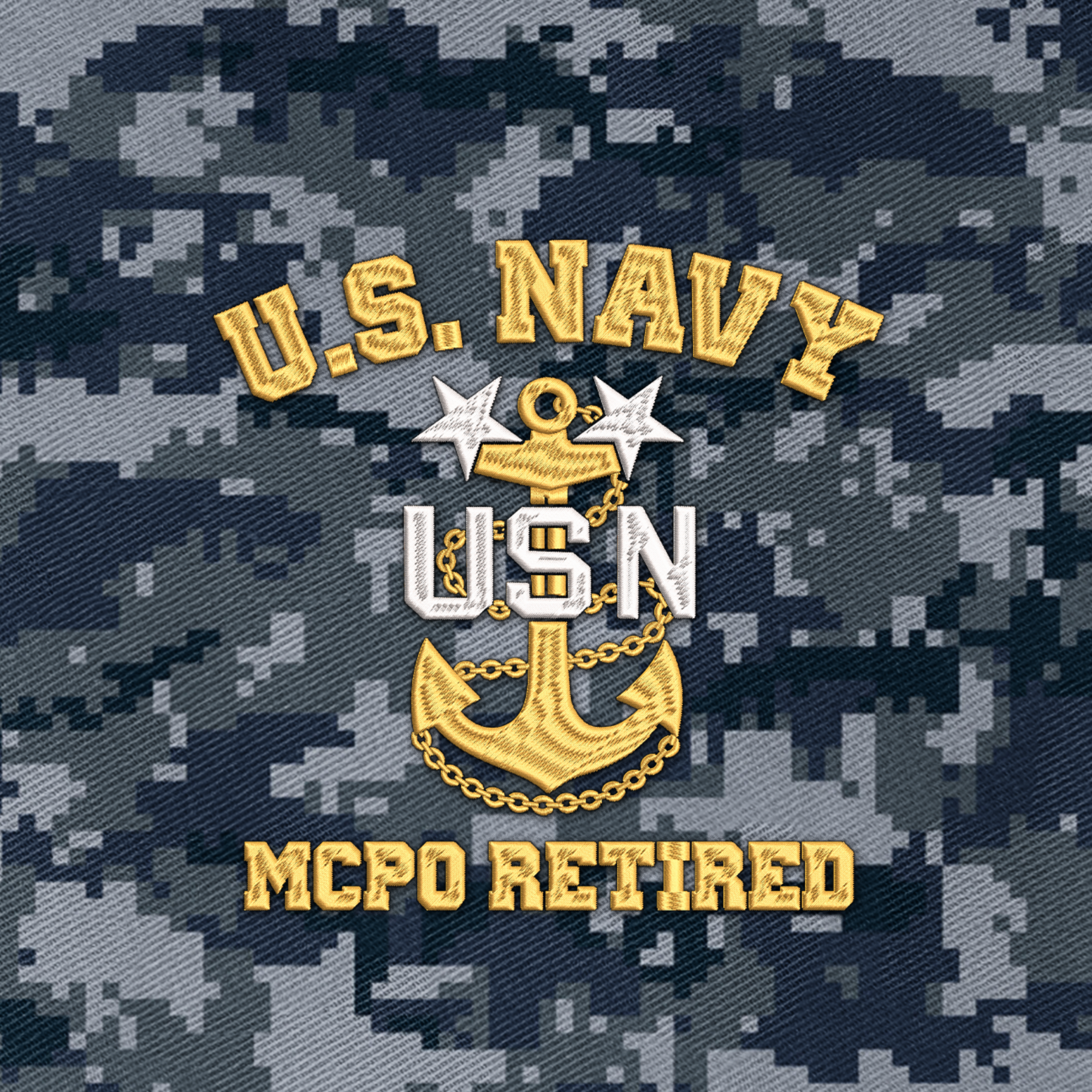 Personalizable MCPO Retired Navy Veteran Embroidered & Printed Cap