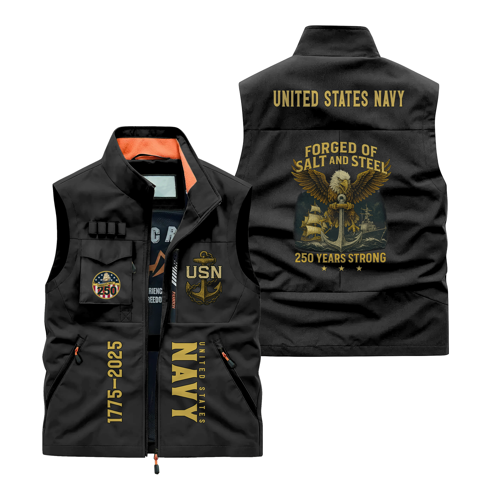 Navy 250th Anniversary Pocket Vest