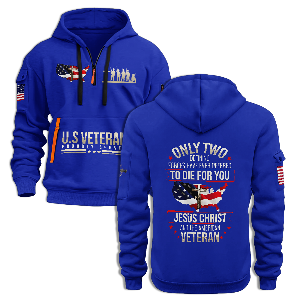 Jesus Christ And The American Veteran Quarter Zip Hoodie