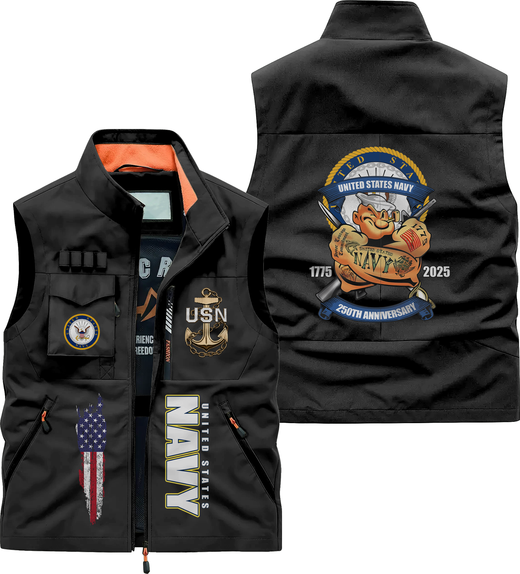 Navy 250th Anniversary Pocket Vest