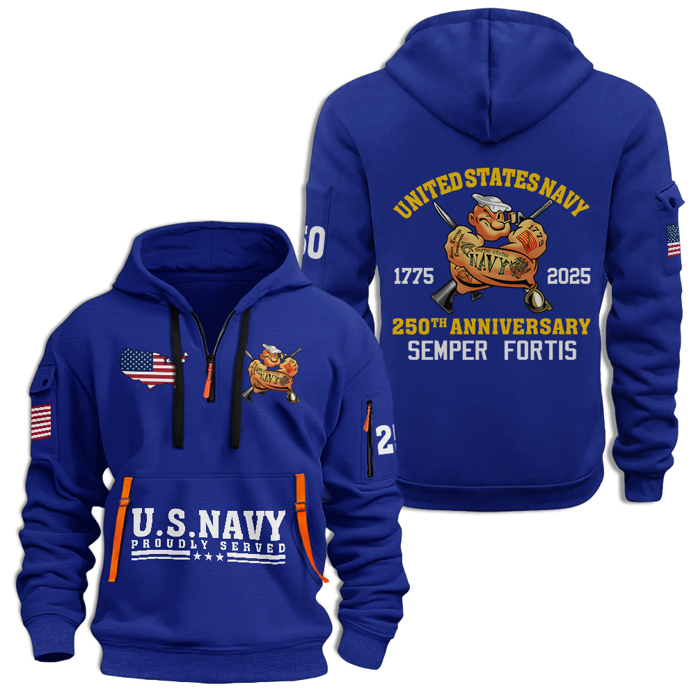 Navy 250th Anniversary Quarter Zip Hoodie