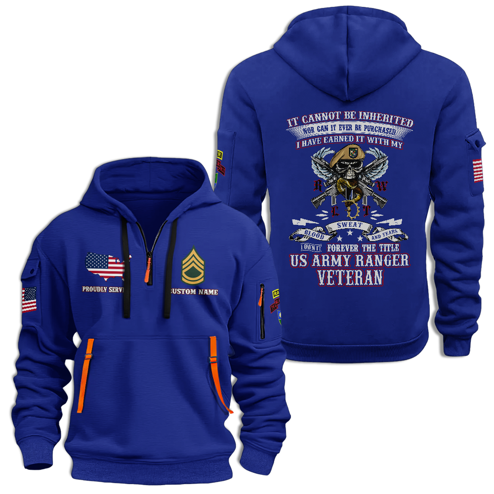 Personalizable 75th Ranger Regiment Quarter Zip Hoodie