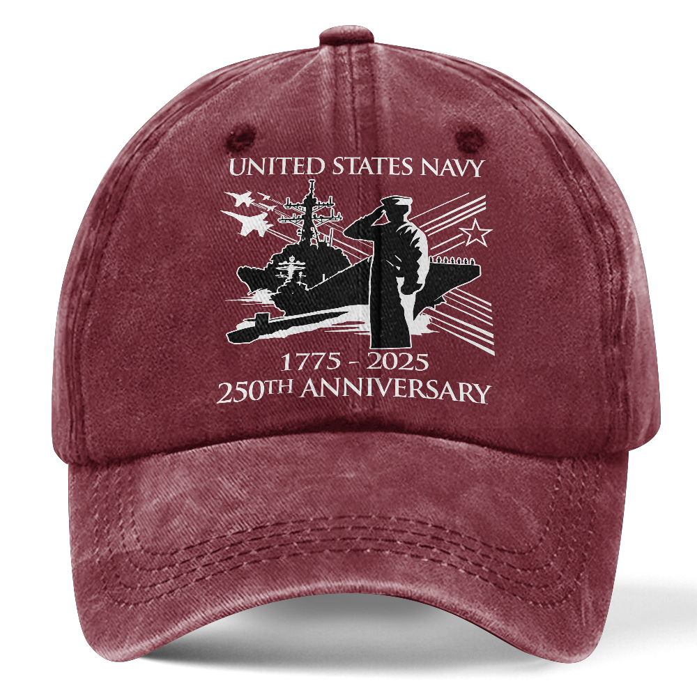 Navy 250th Anniversary Washed Cap