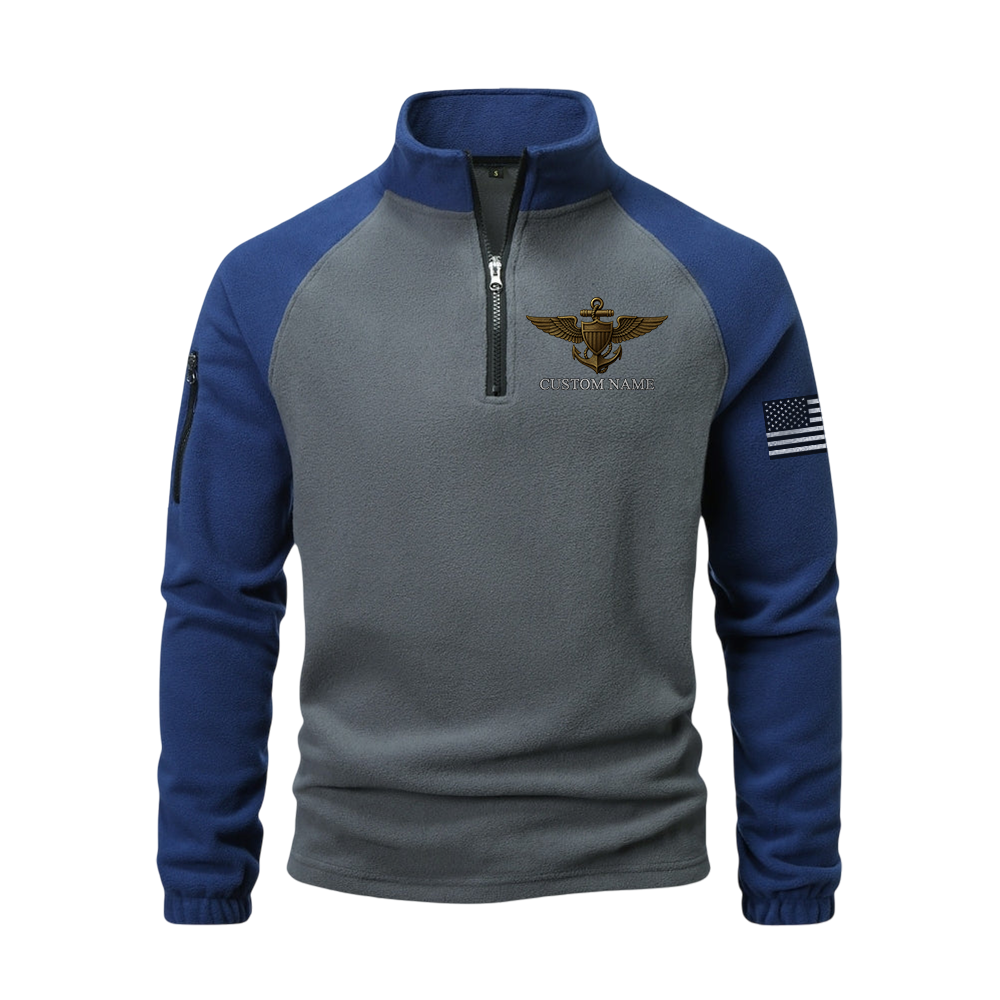 Personalizable Naval Aviation Half-Zip Raglan Sweatshirt