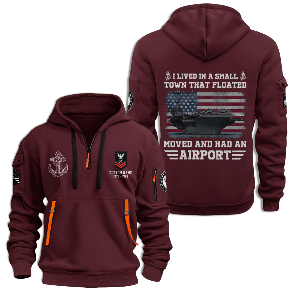 Personalizable I Lived In A Small Town That Floated Quarter Zip Hoodie