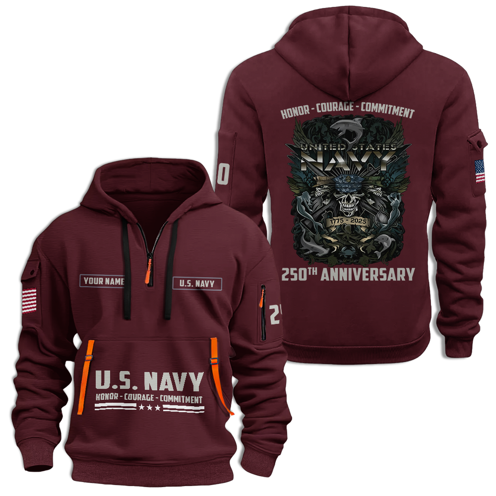 Navy 250th Anniversary Quarter Zip Hoodie